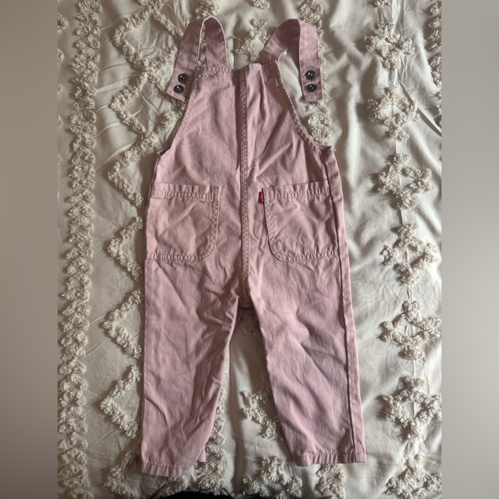 Levi’s 2T Pink Overalls with Button Straps + front pockets